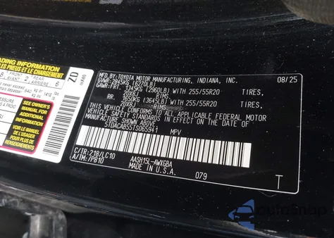 2026 Toyota Grand Highlander Hybrid Limited из США, поврежденный, VIN 5TDACAB55TS065941